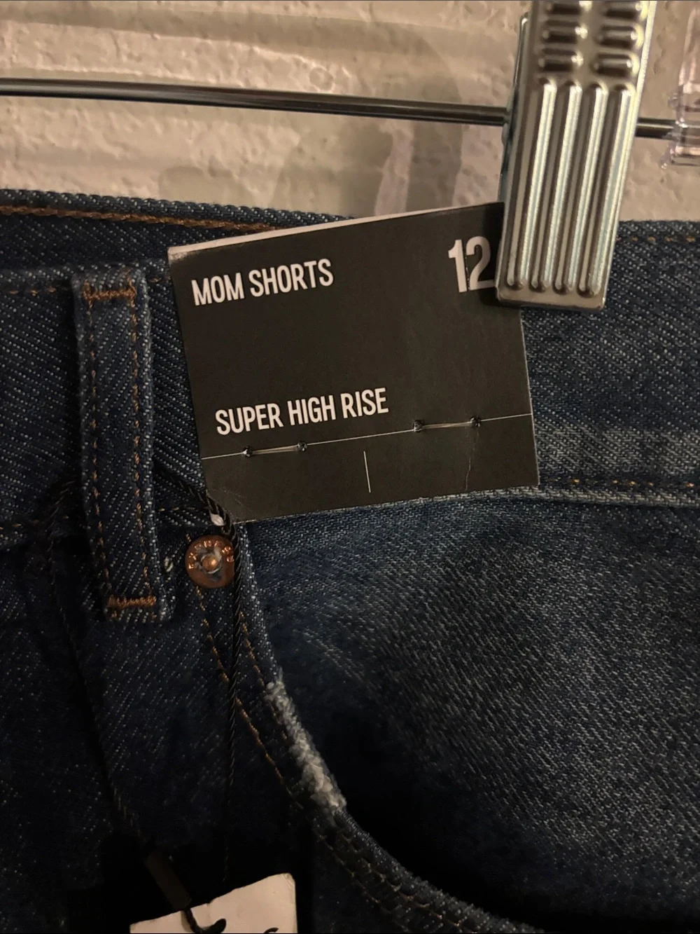 Express Distressed Frayed Hem Jean Shorts - Dark Blue